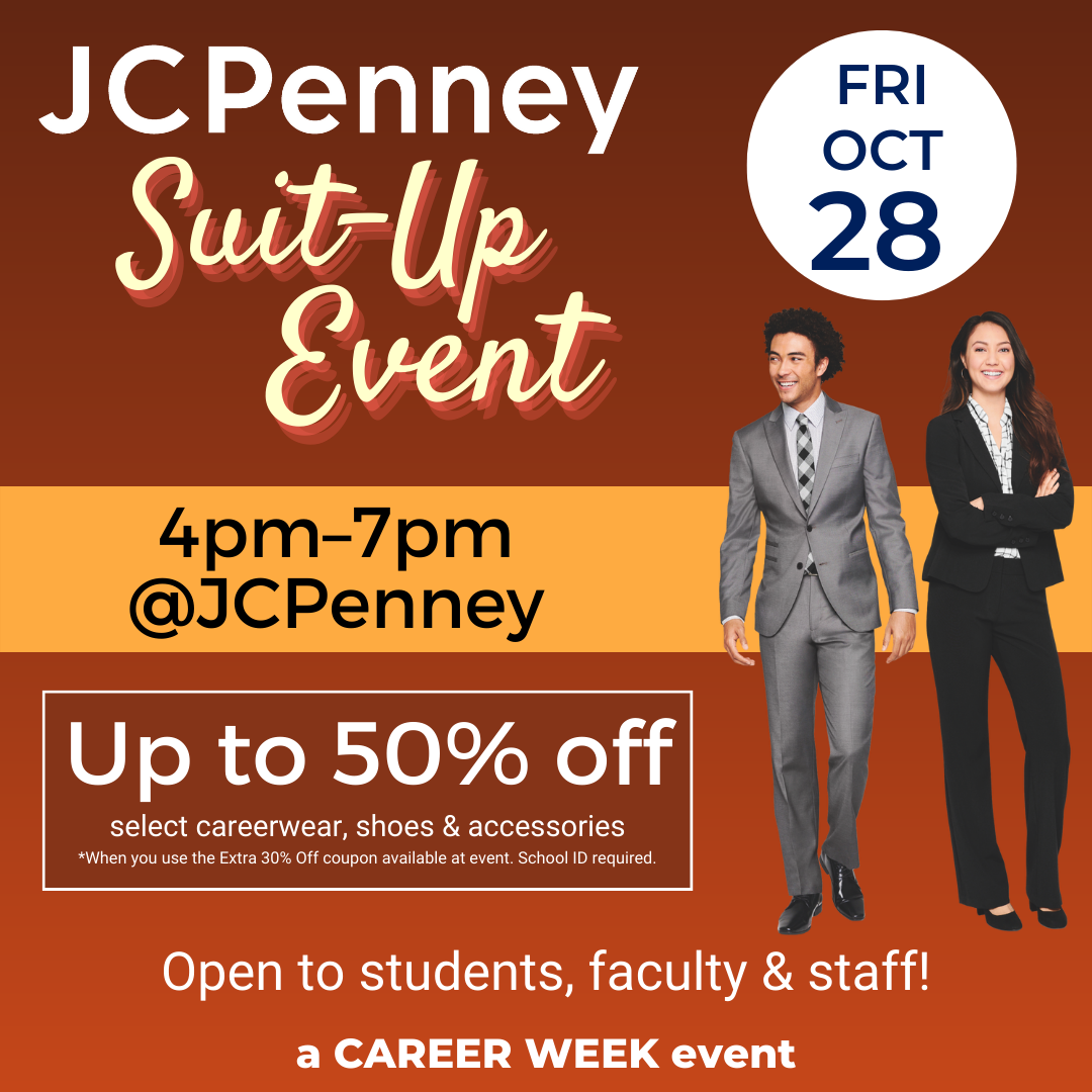 Career Week JCPenney SuitUp Event on Friday, October 28th! St. Marys